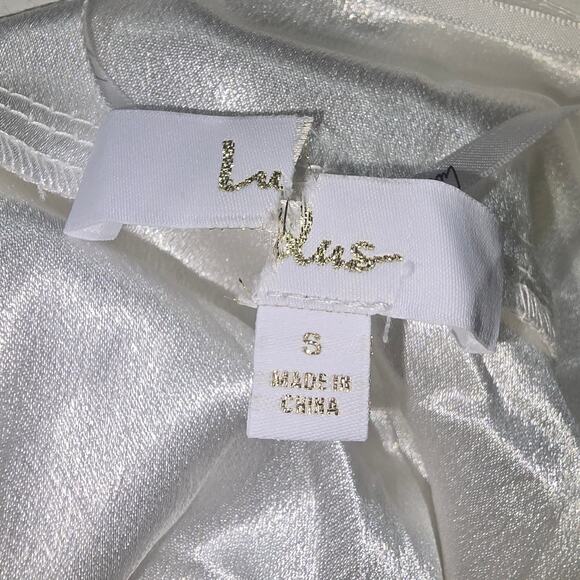 LULU'S S Captured Your Heart White Halter Wedding Formal Maxi Dress NEW B92 - Picture 9 of 11